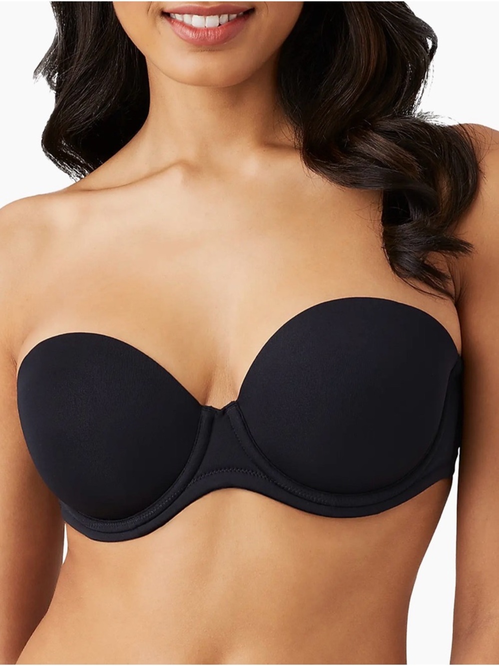 Wacoal Black Strapless Support Bandeau Bra